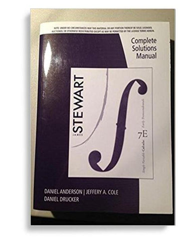 Complete Solutions Manual for Single Variable Calculus Early Transcendentals 7th Edition